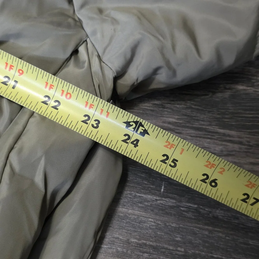 Orolay Thickened Down Jacket Olive Green Orange Lining Sherpa Hood Mens Large